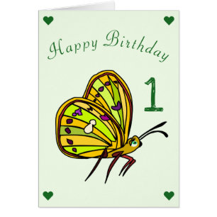 Baby Birthday Card Little Butterfly - Personalized