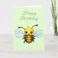 Baby Birthday Card Queen Bee - Your Text