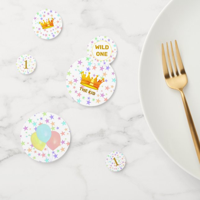 Baby Birthday Party & Multicolored Stars Confetti (Group)