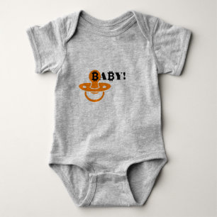 Baby/bitcoin symbol + pacifier, baby bodysuit