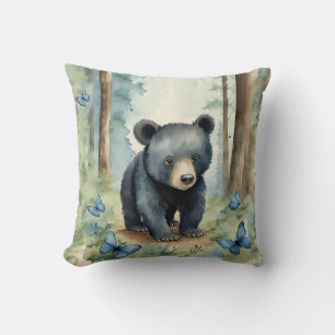 Baby Black Bear Boys  Throw Pillow