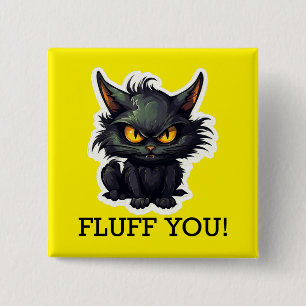 Baby Black Cat Design - Square Button