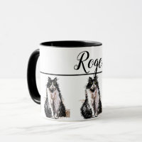 Baby Black White Tuxedo cat Cats Whimsical Art Mug