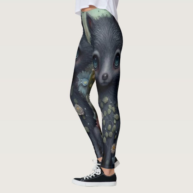 Baby Black Wolf Leggings – Cute (Left)