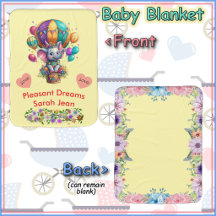 BABY BLANKET Colourful Hot Air Balloon & Passenge