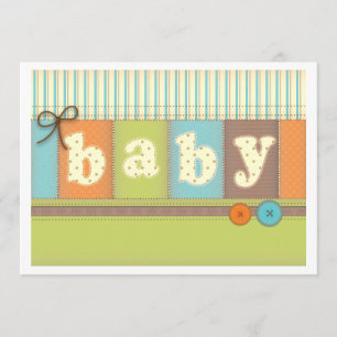 Baby Blanket Cute Quilt Baby Shower Invitation