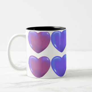 Baby Blanket Hearts Purple Two-Tone Coffee Mug