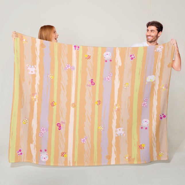 Baby Blanket – Whimsical Nature Parade Pastel  (In Situ)