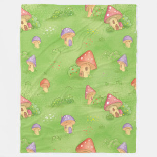 Baby blanket with mushrooms