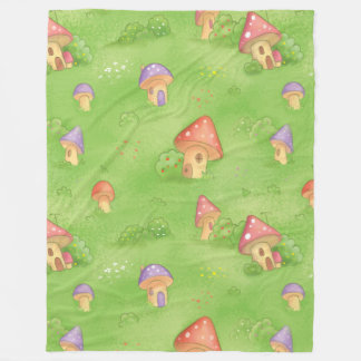 Baby blanket with mushrooms