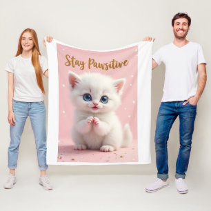 Baby blanket with tender kitten design