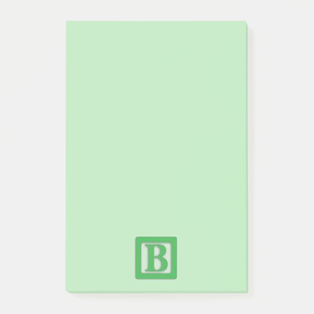 Baby Block Letter B 4x6 Inch Notepad (Front)
