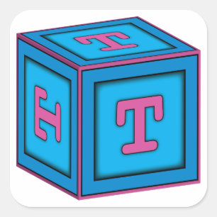 Baby Block Stickers - Letter "T"
