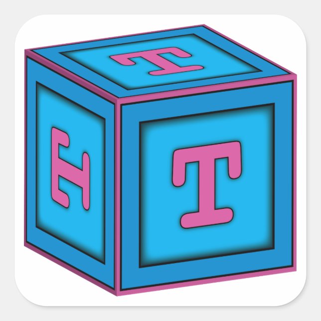 Baby Block Stickers - Letter "T" (Front)
