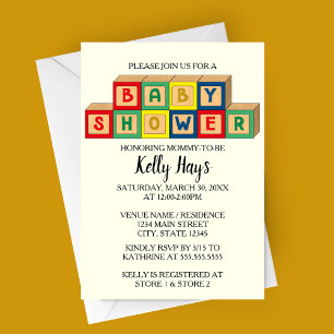 Baby Blocks Baby Shower Invitation