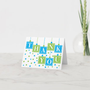 BABY Blocks Blue Green Thank You Card