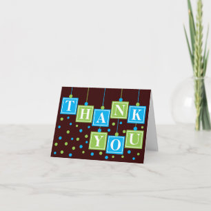 BABY Blocks Blue Green Thank You Card