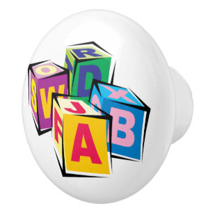 Baby Blocks Ceramic Drawer Knobs