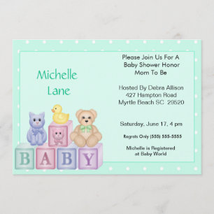 Baby Blocks  Shower Invitation