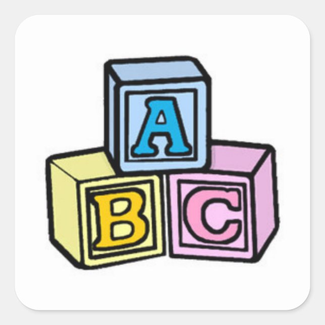 Baby blocks square sticker (Front)