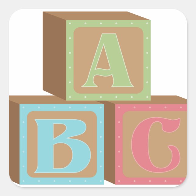 Baby Blocks Square Sticker (Front)
