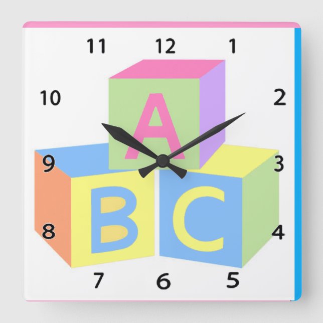 Baby Blocks Wall Clock (Front)