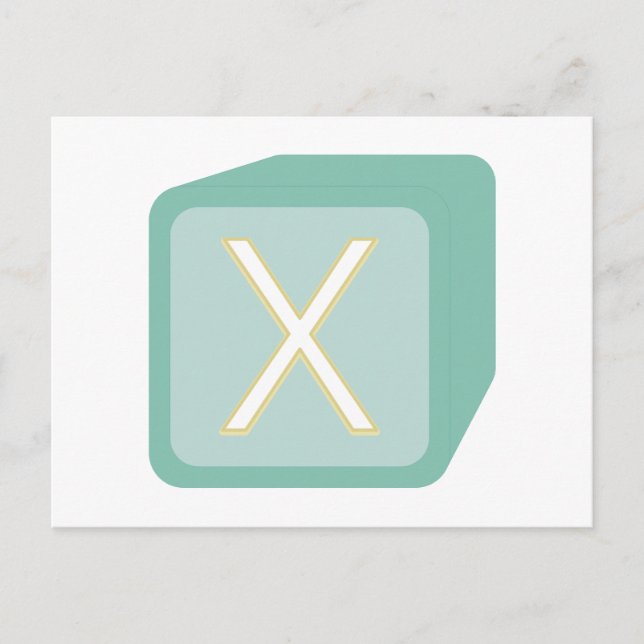 Baby Blocks Wooden Graphic Initials Postcard (Front)