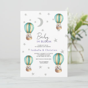 Baby Bloom Cute Rustic Animal Invitation