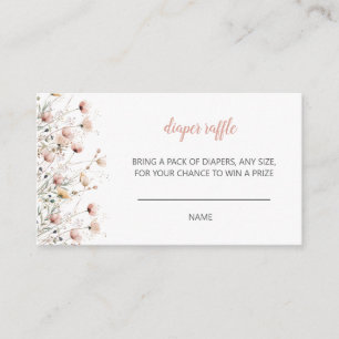 Baby Bloom floral baby shower diaper raffle game Enclosure Card