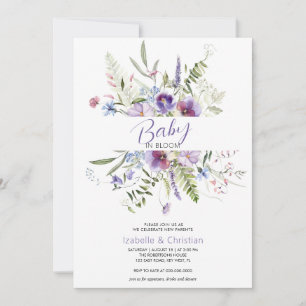Baby Bloom Wildflowers Botanical Rustic Invitation