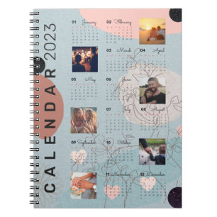Baby Blue 2023 Calendar journal , 6 custom photos