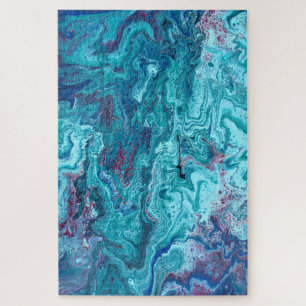 Baby Blue 2 Flowing Blue Acrylic Abstract Puzzle