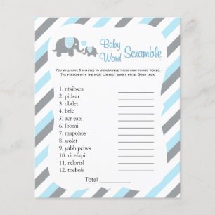 Baby Blue and Grey Stripe Elephant - Scramble Flyer