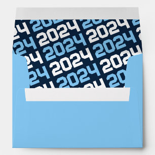 Baby Blue and Navy ANY YEAR Graduation Envelopes