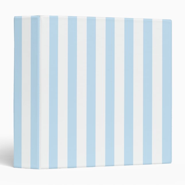 Baby Blue and White Classic Stripe Binder (Front/Spine)