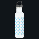 Baby blue and white polka dots 710 ml water bottle<br><div class="desc">Baby blue and white polka dots</div>
