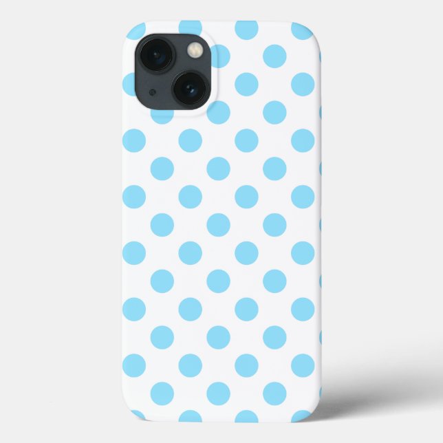 Baby blue and white polka dots Case-Mate iPhone ca Case (Back)