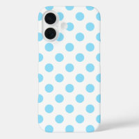 Baby blue and white polka dots Case-Mate iPhone ca