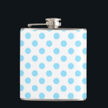 Baby blue and white polka dots hip flask<br><div class="desc">Baby blue and white polka dots</div>