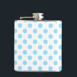 Baby blue and white polka dots hip flask<br><div class="desc">Baby blue and white polka dots</div>