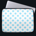 Baby blue and white polka dots laptop sleeve<br><div class="desc">Baby blue and white polka dots</div>