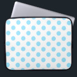 Baby blue and white polka dots laptop sleeve<br><div class="desc">Baby blue and white polka dots</div>