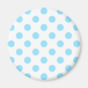 Baby blue and white polka dots magnet