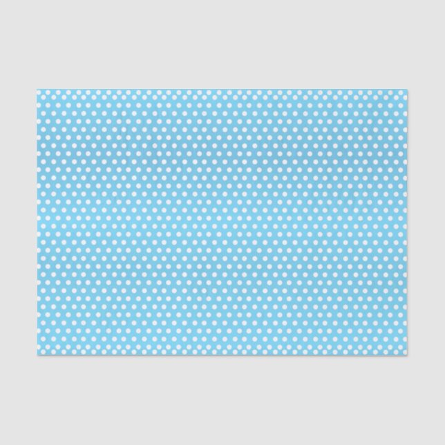 Baby Blue and White Polka Dots Tissue Paper (Front)