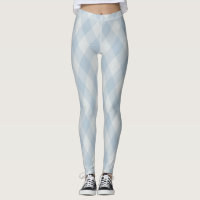 Baby Blue Argyle Pattern Leggings - Cozy & Chic