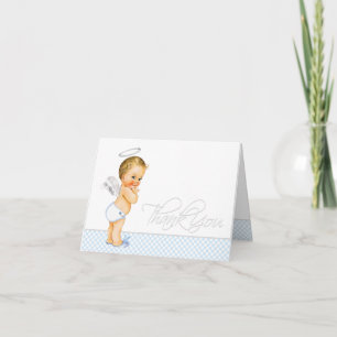 Baby Blue Baptism Thank You Cards