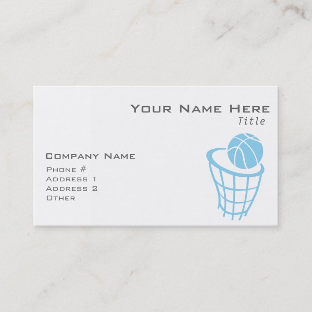 Baby Blue Basketball Business Card (Front)
