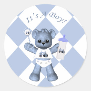 Baby Blue Bear and Blue Tractor Stickers