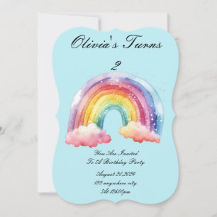 baby blue birthday party invitation