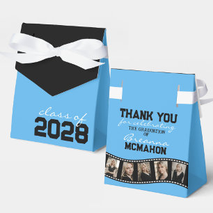 Baby Blue & Black Photo Collage Filmstrip Favor Box